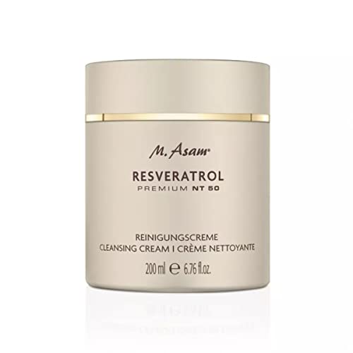 M. Asam RESVERATROL PREMIUM NT50 – Crème nettoyante (200 ml), Forte concentration en resvératrol, élimine impuretés et maquillage, pour un teint frais et lumineux