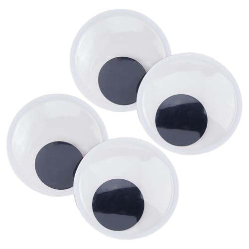 SUPERFINDINGS 4Pcs Giant Wiggle Eyes 15cm/5.9inch Self-Adhesive Googly Eyes Large Black Plastic Eyes for Crafts Big Cartoon Eye Stickers for Wall Cabinet Decorations