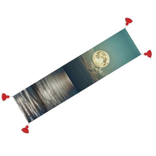 Chemin de table rustique lune lumineuse déco salle à manger 152cm - 3