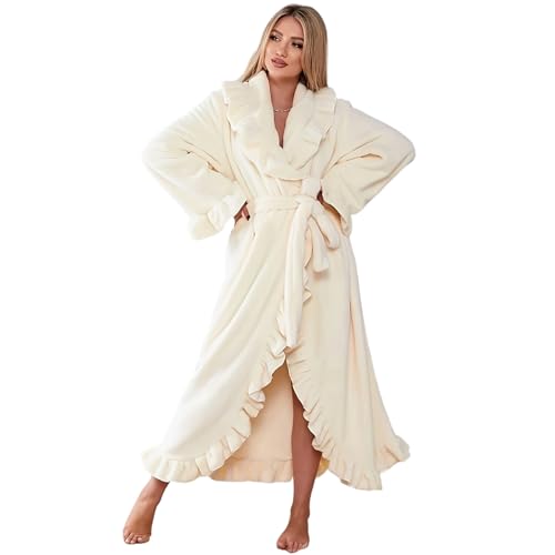 Peignoir en peluche doux pour femme idéal pour rester au chaud à la maison tout l'hiver