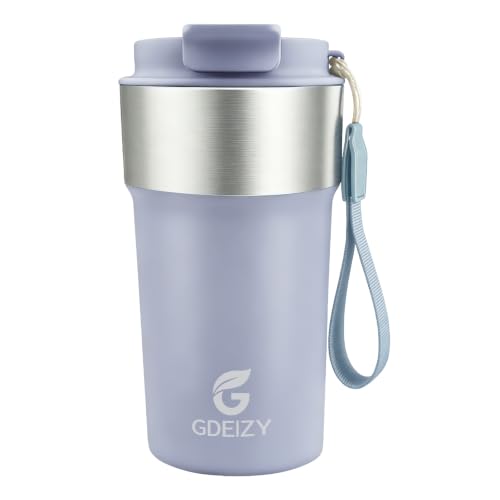 Image of Insulated Travel Coffee Mug, 17oz Stainless Steel Leakproof Flip Straw Cup