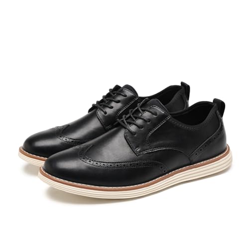 Mens Dress Sneakers, Mens Comfortable Dress Shoes, Business Casual Non Slip Elegant Brogue Wingtip Soft-Soled Oxfords