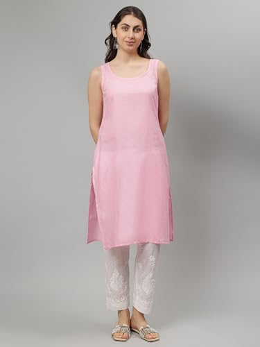 Image of Seva Chikan Hand Embroidered Lucknowi Chikankari Georgette Kurta with Inner Slip SCL4711
