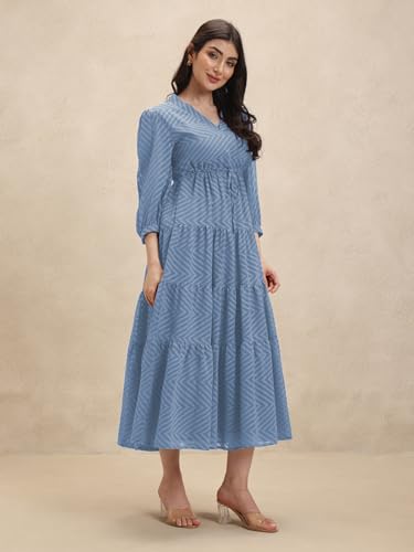 Image of Leriya Fashion Maxi Dress for Women | Western Summer Georgette Stylish A-line Dress for Beach Party Outfits | Western Summer Black One Piece Knee Length Dresses for Woman