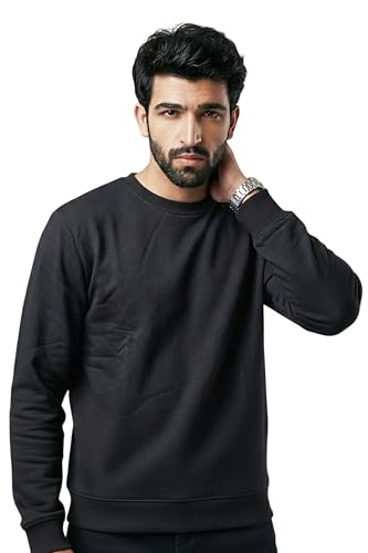 Image of EXCELLO Men's Sweatshirt, 100% Cotton Feel, GSM 280, Premium Cotton, Biowash, Long Sleeve, Casual