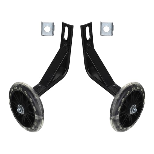 Ruedas de Entrenamiento para Bicicleta con Función Luminosa, Par de 14 pulgadas, Soporte para Aprendizaje de Equilibrio, Acero de Aleación y PU, Color Negro miniatura 1