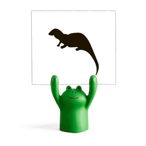 Porte-mémo grenouille noir avec motif loutre pour bureau