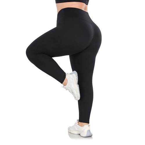 Somdiffy Leggins Mujer Talla Grande Leggings Cintura Alta Opacos Pantalones de Yoga Mallas Deporte Leggings Deportivos Mujer
