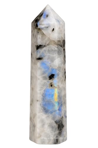 Amazing Gemstone Rainbow Moonstone Crystal Towers - Natural Healing Crystal Point Obelisk for Reiki Healing and Crystal Grid (3' to 4' INCH)