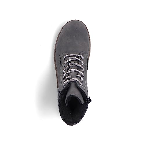 Rieker Damen Schnürstiefeletten Y7424, Frauen Stiefeletten,Boots,Stiefel,Bootee,Booties,halbstiefel,Kurzstiefel,grau (45),42 EU / 8 UK