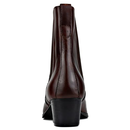 Leather Dress Boot for Men Fashion Casual Chelsea Cowboy Ankle Boots Heels CD-JY038-R4
