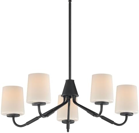 Maxim Lighting 12696WTBK Durham - 5 Light Chandelier-8 Inch Tall and 26 Inch Wide, Finish Color: Black
