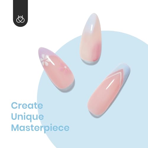 Image of beetles Blue Gel Polish Set - Daydream Verses Collection, Baby Blue Purple Pastel Morandi Colors Gel Nail Polish Set 6 Colors Soak Off UV LED Needed DIY Manicure Kit Gifts for Women Girls