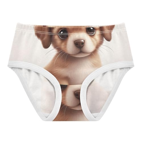 Cute Brown Puppy Dog Girls Underwear Toddler 2t Cotton Panties for Girl Designer Briefs Girls Undies