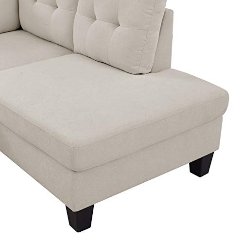 Image of BLACK OAK Adryel 98'' Wide Right Hand Facing L Sofa & Chaise Sofa Set Beige