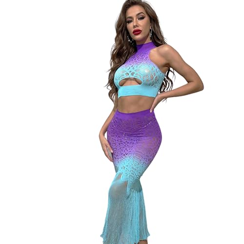Ensemble de lingerie sexy en maille transparente et coupe queue de poisson chic