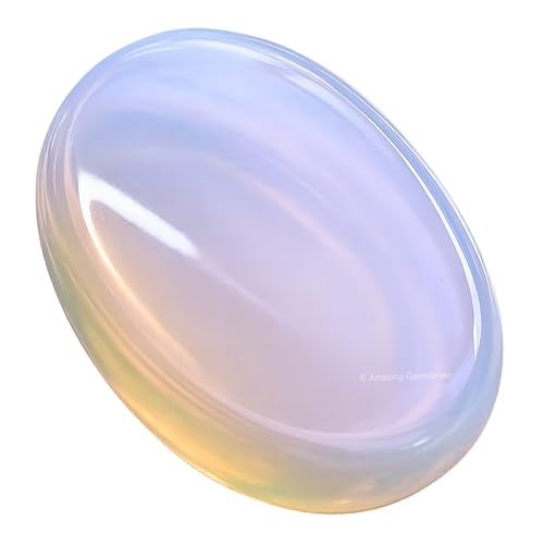 Image of Amazing Gemstone Opalite Worry Stone Crystals and Healing Stones - Worry Stones for Stress Relief Gifts - Piedra Crystal Fidget for Meditation,Relaxation - Unique Stocking Stuffers and Birthday Gifts