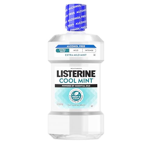 Listerine Extra Mild Alcohol-Free Mouthwash, Oral Rinse Powered by Essential Oils Kills 99.9% of...