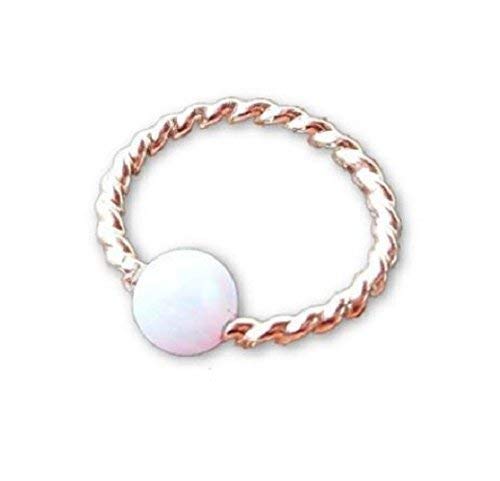 BCR Captive Fire Opal Twisted Septum,Upper Ear Daith Rook,Tragus,Cartilage Hoop Earring,Nose Ring