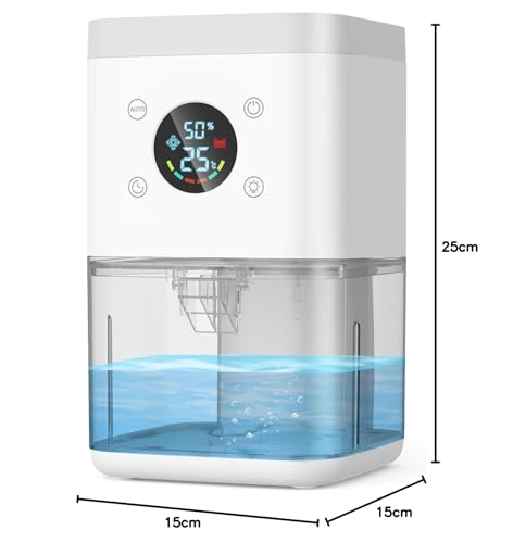 Dehumidifiers For Home, 1800Ml Dehumidifier For Drying Clothes, Quiet Dehumidifiers With Timing, Filter Screenand Intelligent Dehumidification, Air Purification, Ideal For Bedroom Bathroom -White - 8