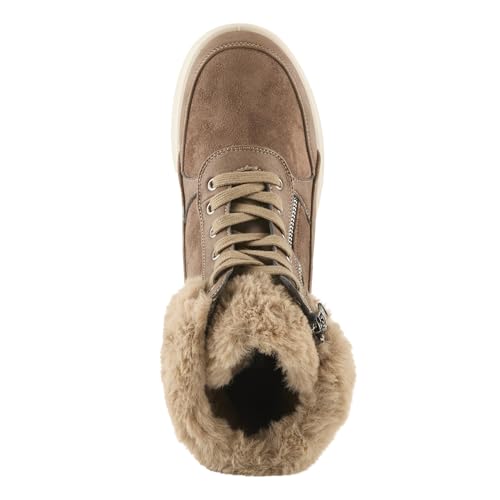 Flexus Women's Burrell Lace-Up Platform Booties – Faux Fur Lining Zipper Closure – Sneaker Vibe Chic Faux Leather, Microsuede Waterproof Warm, Cozy Boots3