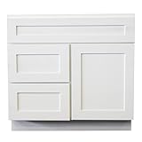 Craftline Ready to Assemble Shaker Vanity Cabinet (White) (Sink Base 3in. L Drawer, 30in. x 21in. x 34-1/2in.)