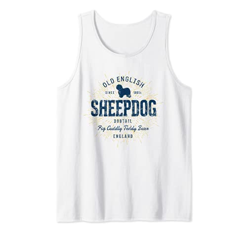 Old English Sheepdog vintage bobtail Camiseta sin Mangas