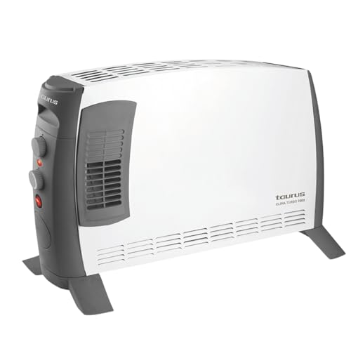 Taurus – Radiador convector Clima Turbo 2000 | 2000W | 3 intensidades de calor + Turbo | Termostato Ajustable | Superficies hasta 20m² | Patas incluidas | Asa de transporte