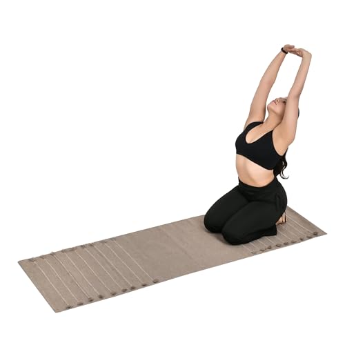 Sivi Herbal Organic Cotton Yoga Mat - Eco-Friendly Hand-Woven Non-Slip Rug - Thick & Comfortable (24”x72”x5mm) for Home Fitness & Yoga (Clay)