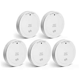 Fyremeld Rauchmelder mit 10 Jahre Batterie, Ohne Störendes Blinken, EN14604 Zertifiziert, Brandmelder für Zuhause, 5er Pack