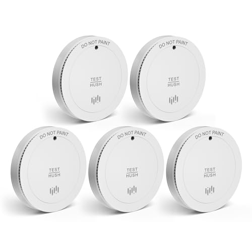 Fyremeld Rauchmelder mit 10 Jahre Batterie, Ohne Störendes Blinken, EN14604 Zertifiziert, Brandmelder für Zuhause, 5er Pack