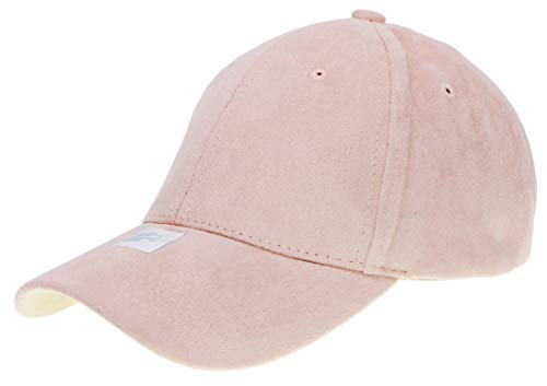 RufnTop Classic Faux Leather Suede Adjustable Plain Baseball Cap(Peach OS)