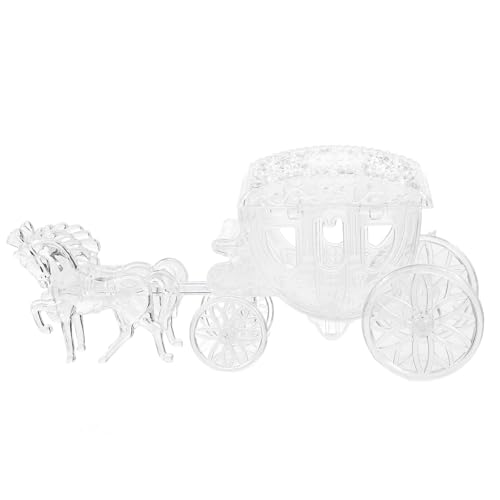 CVUTOVO Boîte à Bonbons Transparente de Calèche Royale, Boîte à Friandises Réutilisable en Métal Léger pour Mariage et Fête, Contenant Décoratif...