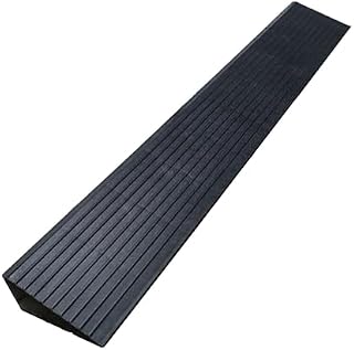 Rampa portátil de goma antideslizante para silla de ruedas de 2,5 cm de elevación de plástico PVC para uso en interiores o exteriores, color marrón