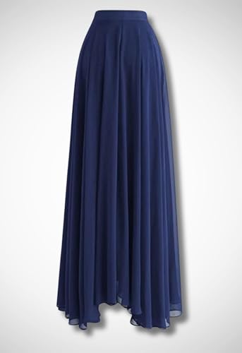 Image of Women's Full Length Georgette Long Skirt- Lehenga with 8 Meters Maxi Flare