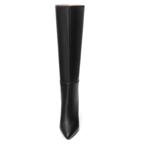 MOVINSTEPS Knee High Boots for Women Stiletto High Heel Pointed Toe Pull on Long Boots Elegant Classic Fall Winter Tall Boots 3.8 Inch3