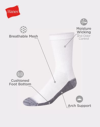 Image of Hanes Men's Socks, X-temp Cushioned Low Cut Socks, 12 & 14 Pair Packs