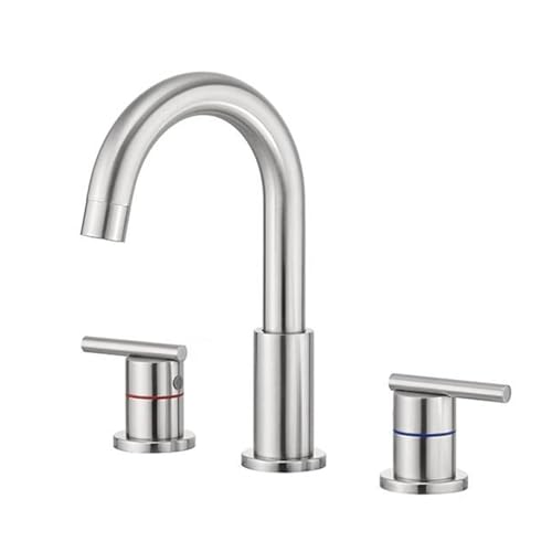 Robinet 3 trous lavabo salle de bain noir à double levier pivotant 360 degrés