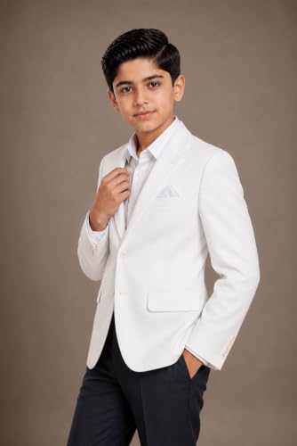 Image of SaintX Kids Boys Tailored Premium Coat Blazer | 4-Way Stretchable Wrinkle Free Fabric | Fully Lined | Slim Fit | Versatile Formal & Casual Jacket for Boys (1-14 Years KB01)
