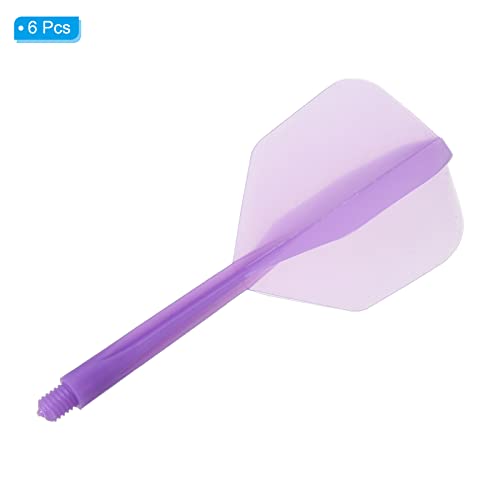 PATIKIL Integrated Dart Shaft & Flights, 6 Pack Durable Plastic Dart Flight Set, Purple - Image 3