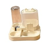 Leefasy Automatic Pet Feeder Pet Food Bowl Travel Supply Portable Compact Detachable Cats Feeder Container for Kitten Small Animals, Yellow