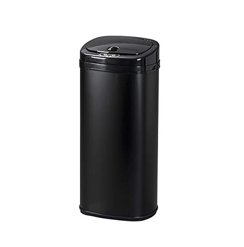 自動センサー式ゴミ箱 自動開閉ゴミ箱 45L袋対応 スマートゴミ箱 密閉 消臭 静音タイプ (丸角フタ45L, ブラック)