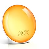 目覚まし時計 光 目覚ましライト 【Bluetooth音楽・休日/平日アラーム設定】 めざまし時計 大音量 日の出＆日没シミュレーション搭載 8種類自然音・20段階明るさ調整・16段階音量調節 光で起きる 置きどけい RGB/虹色ライト 光目覚ましどけい スヌーズ&FMラジオ機能付き 明るさ調整可 フルスクリーン照明 ベッドサイドランプ 授乳 寝室・子供部屋