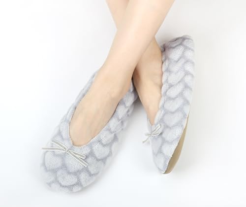 Image of Keyela Women's Ballerina Slippers,Non-Slip Bedroom Slippers Socks | Soft fuzzy slipper socks for ladies Indoor home slippers Cozy sock slippers Ballet Slippers