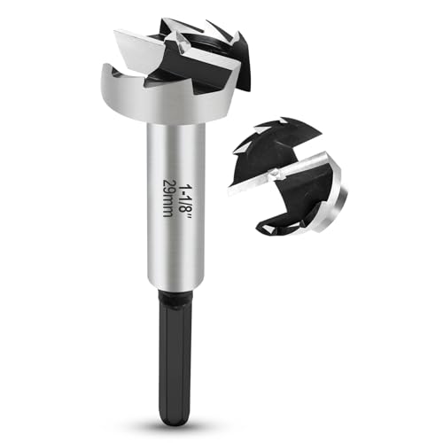NICAVKIT Broca Forstner profesional de 29 mm para madera, 29 mm, broca Forstner, cortador de agujeros para madera con vástago hexagonal, broca para madera, broca para madera