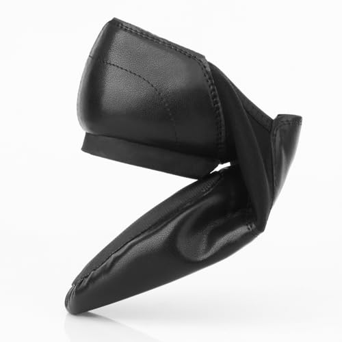 Keemi Black Jazz Shoes for Girls,Leather Dance Shoes for Girls Boys Unisex Kids,Non-Slip Dancing Shoes,3
