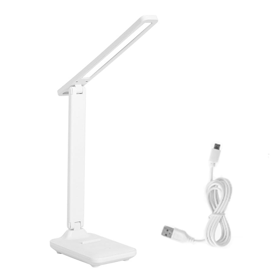 BESLAM Lámpara de escritorio LED de protección ocular Touchable, alimentada por USB, tres colores, 10% ~ 100% regulable, lámpara de escritorio plegable, utilizada para el dormitorio de los niños