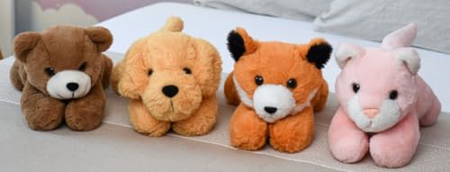 Image of Mirada Floppy Cat Soft Toy - Peach Plush Stuffed Animal for Kids & Girls - Adorable Gift - 21cm