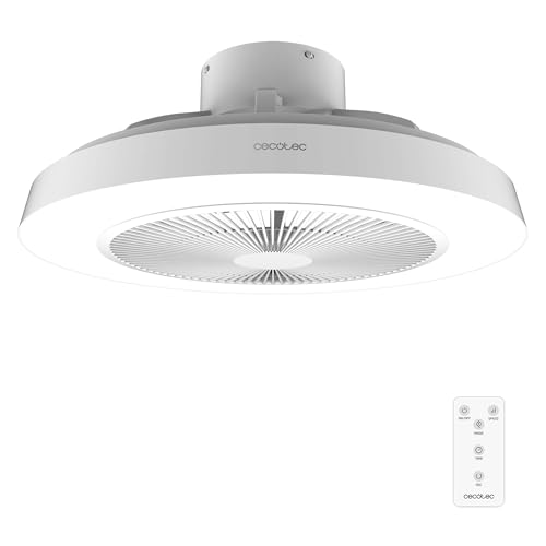 Cecotec Ventilador de Techo con Luz EnergySilence LampAero 600 InsideWhite. 40W, Motor DC, Luz LED de 40W, 5 Aspas, Mando, 3 Velocidades, 3 Tonalidades de luz, Temporizador, Modo winter/summer