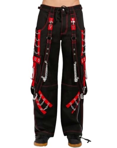 Men Handmade Bondage Trouser/Shorts Punk Rock Transformer Black Red Gothic Men's Trousers